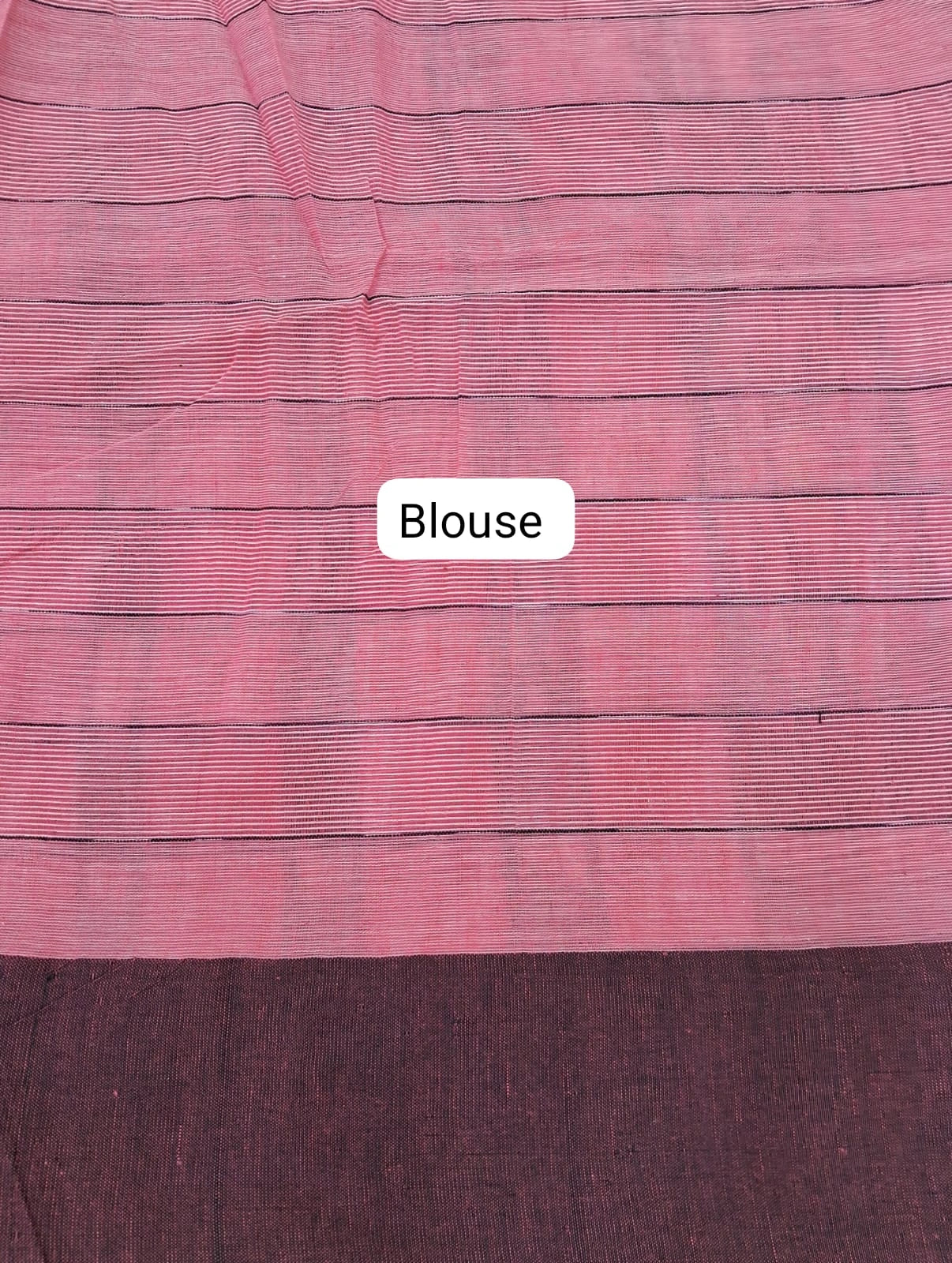 Rose Pink Khadhi Cotton Saree Blouse