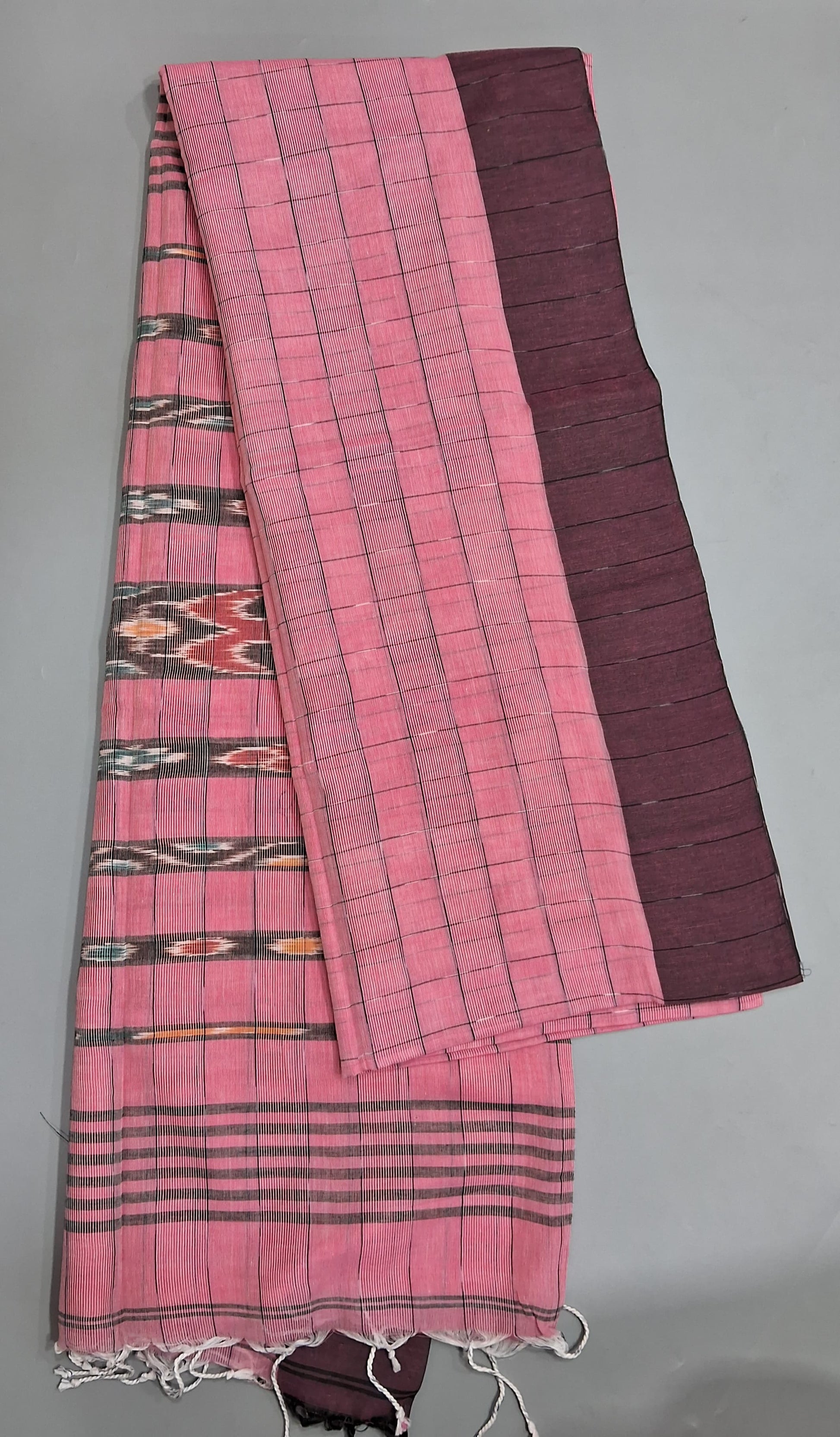 Pink Khadhi Cotton Saree
