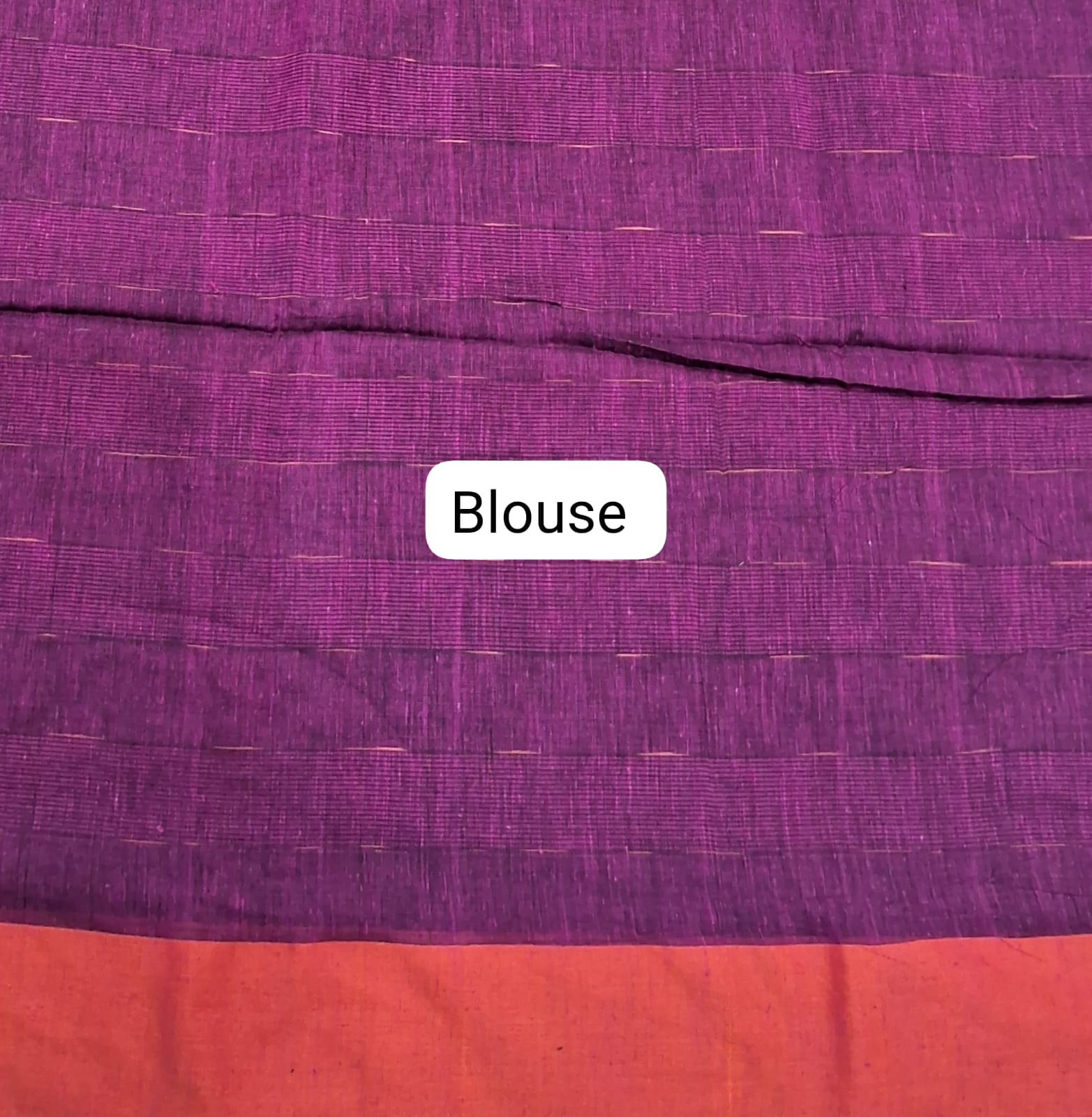 Purple Khadhi Cotton Saree blouse