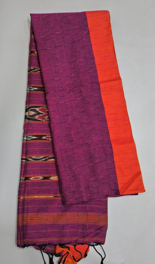Purple Khadhi Cotton Saree