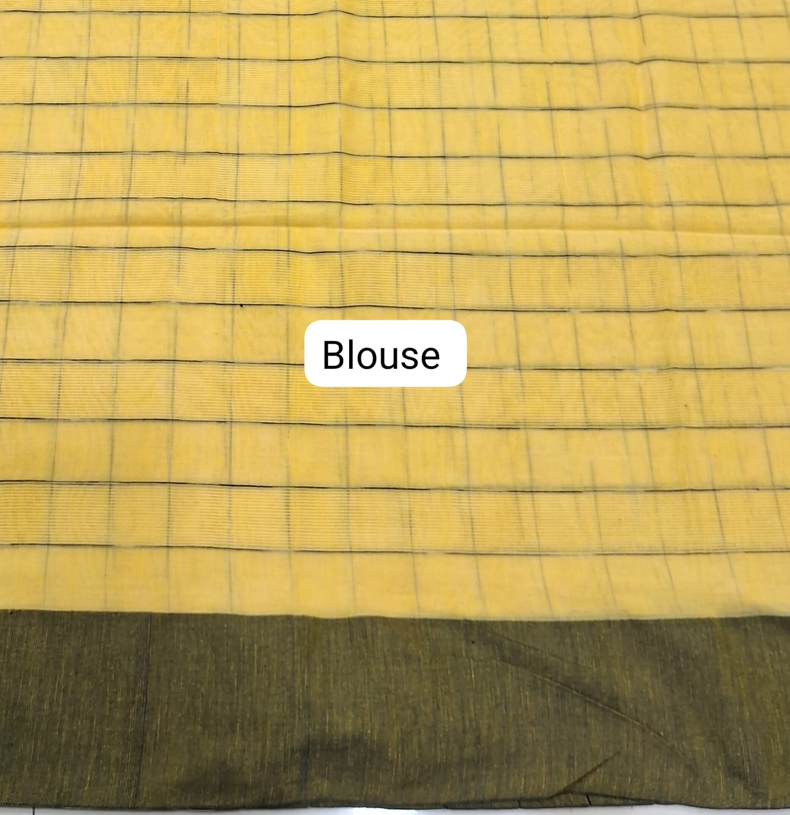Light Yellow Khadhi Cotton Saree blouse