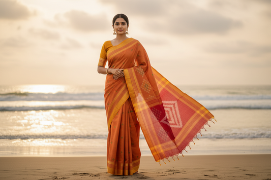 Mustard Yellow Khadhi Cotton_ Saree