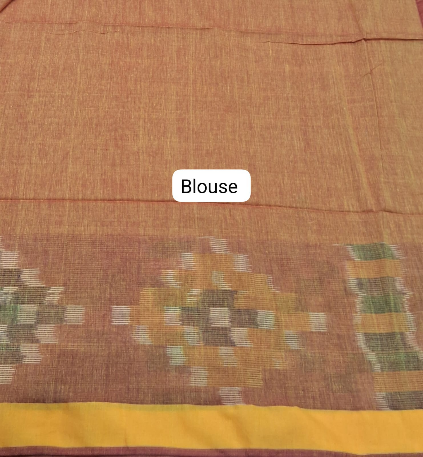 Mustard Yellow Khadhi Cotton Saree Blouse