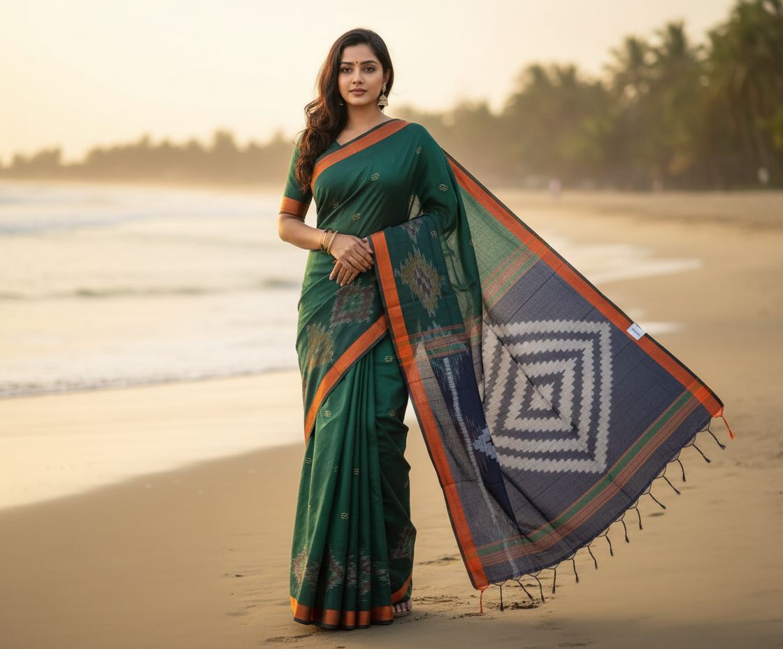 Deep Green Handloom Grace