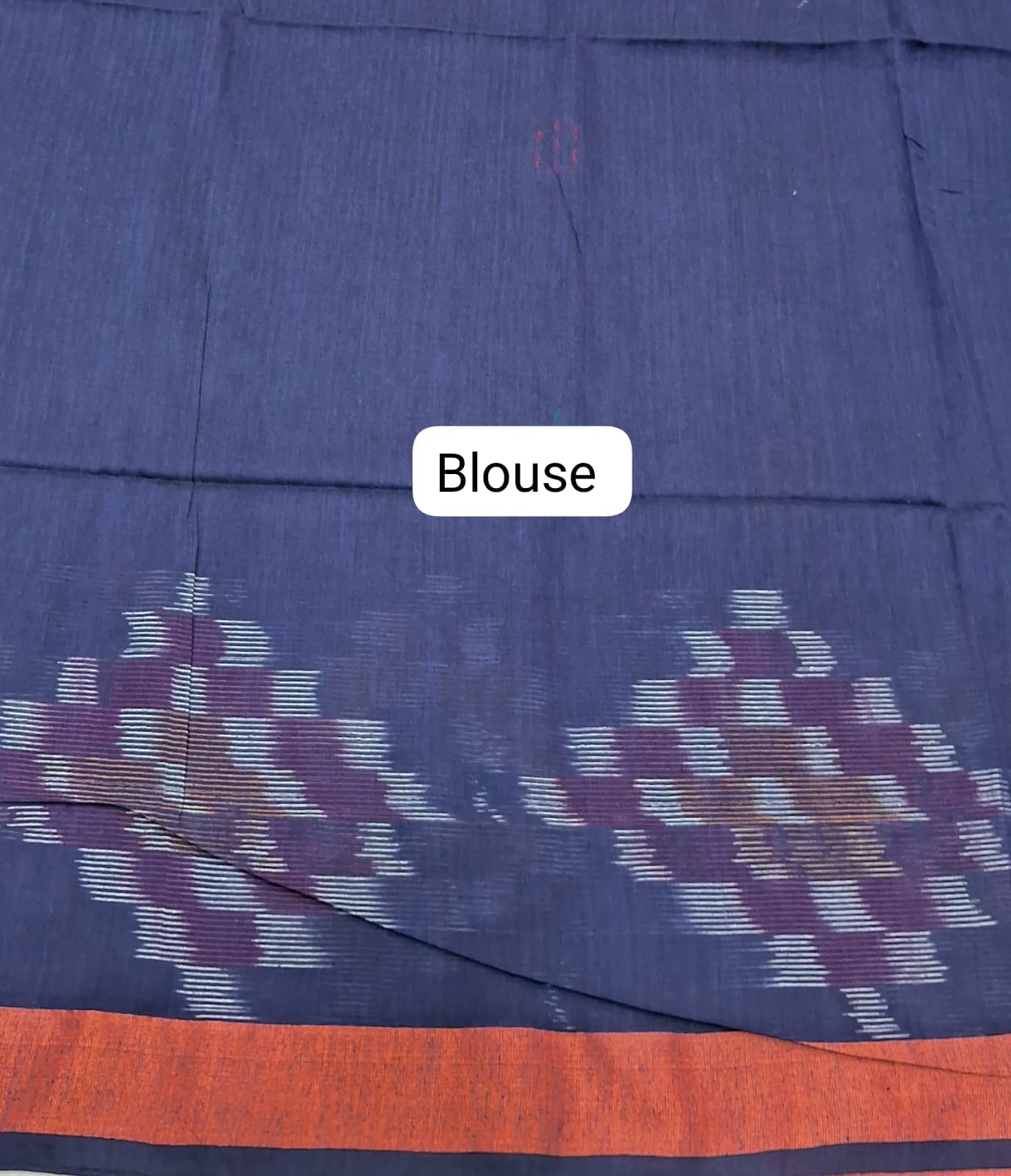 Navy Blue Khadhi Cotton Saree blouse