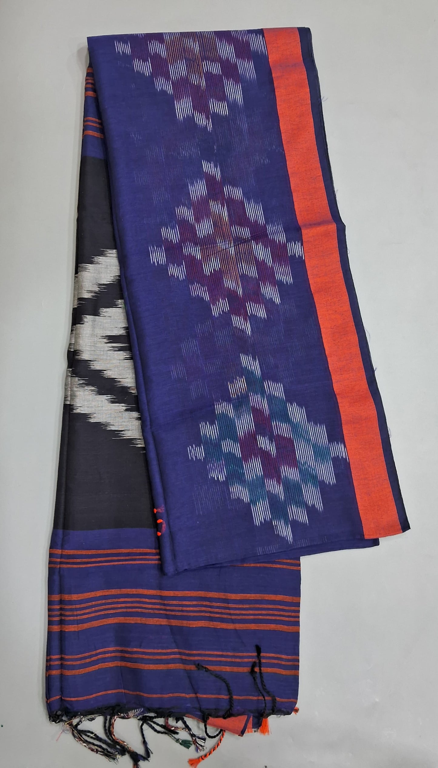 Navy Blue Khadhi Cotton Saree