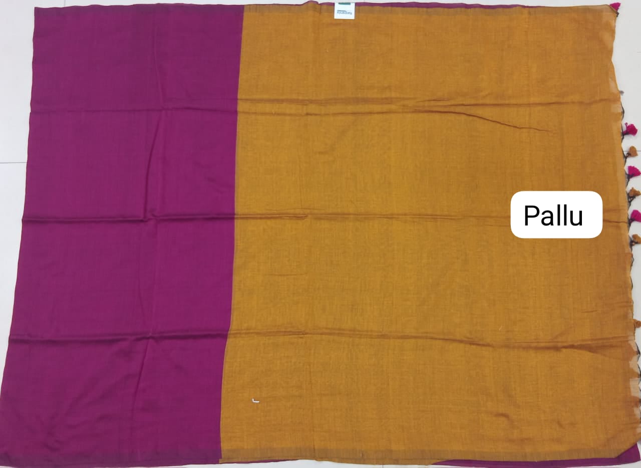 Pink Khadhi Cotton Saree pallu