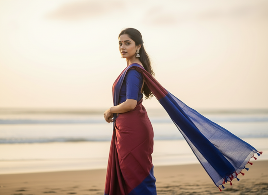 Maroon Khadhi Cotton_ Saree