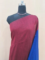 Maroon Khadhi Cotton Saree - Elegant Plain Body 1