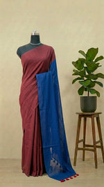 Maroon Khadhi Cotton Saree - Elegant Plain Body 