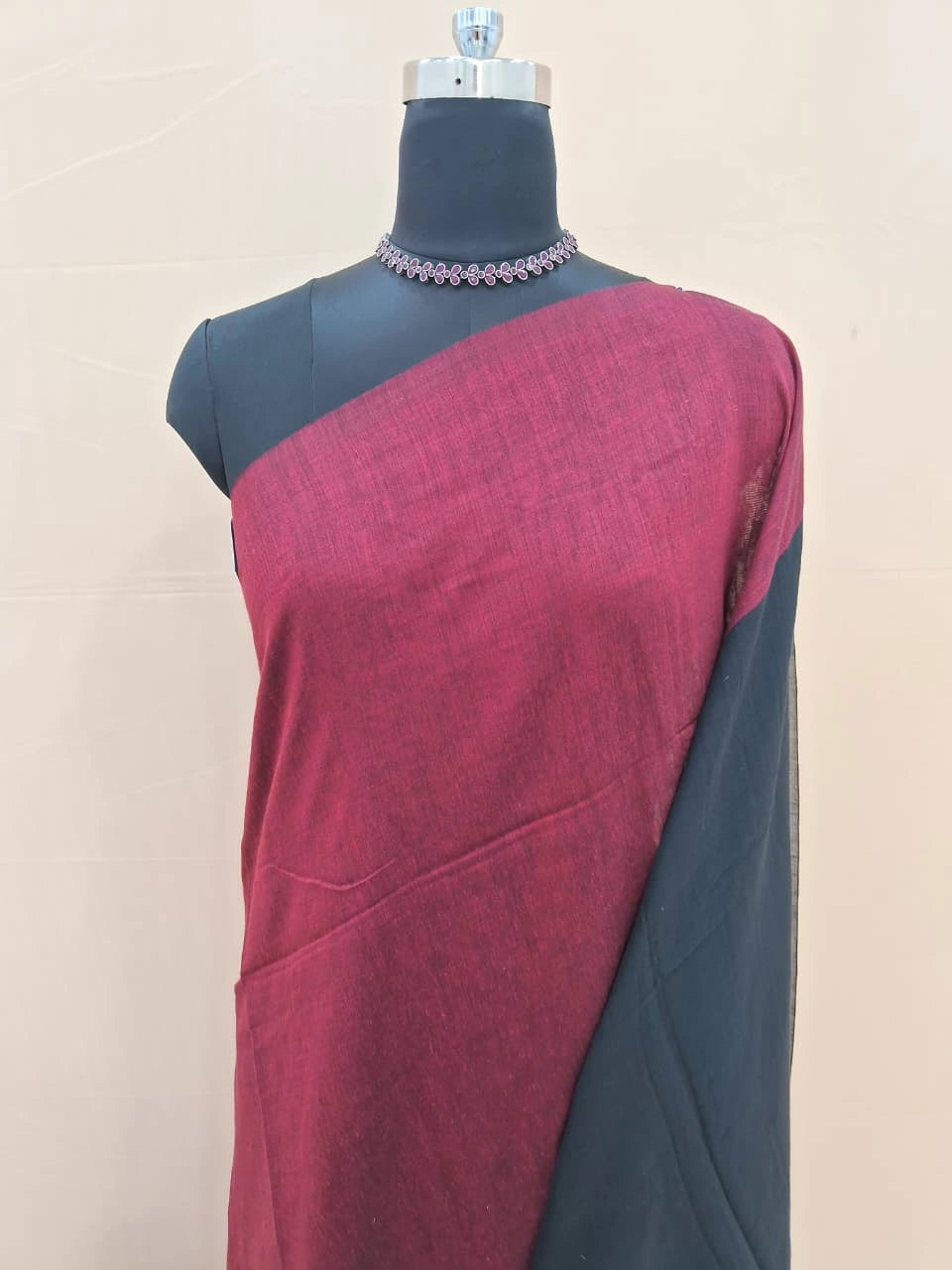 Traditional Red Khadhi Cotton Saree 1