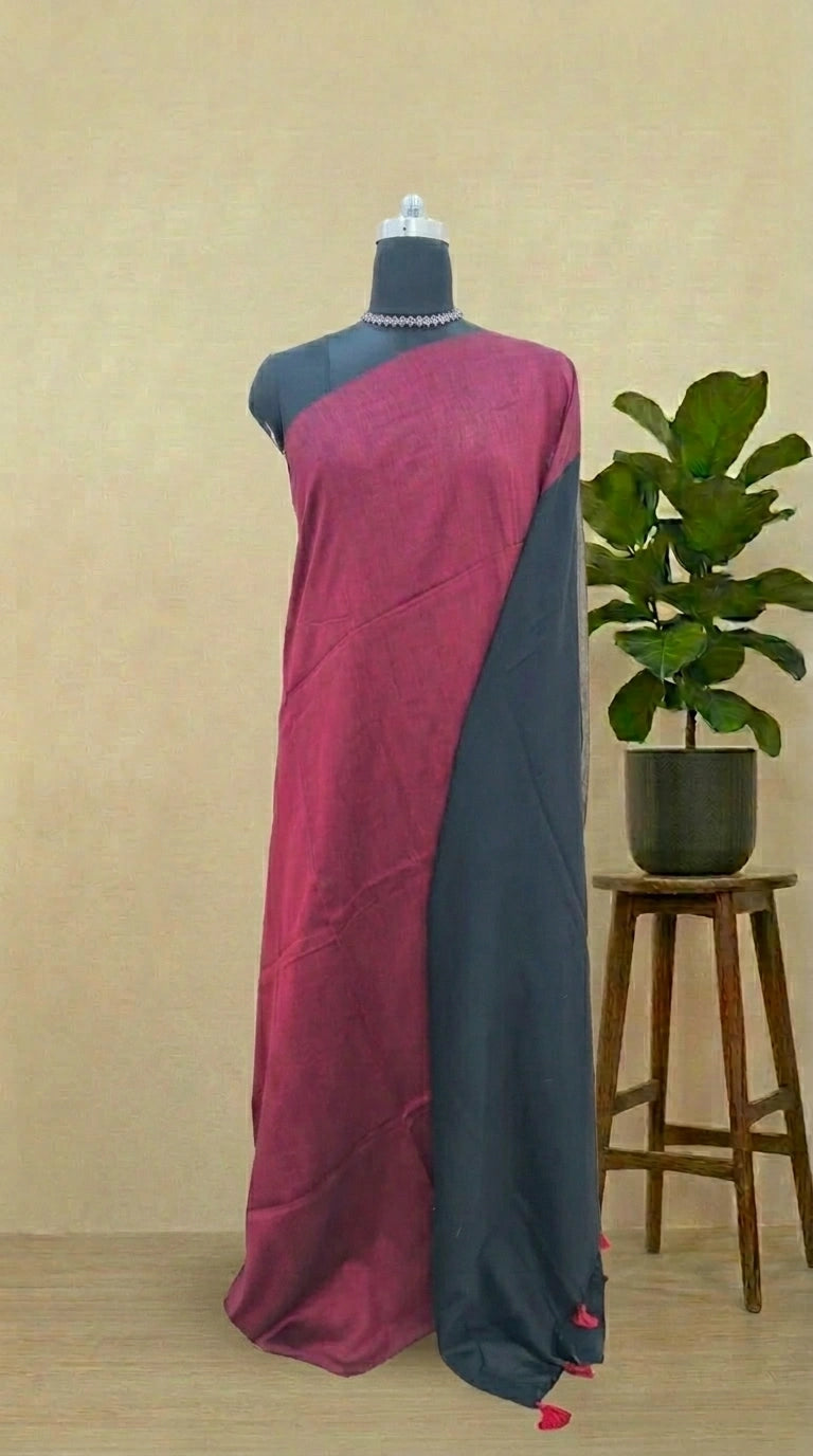 Traditional Red Khadhi Cotton Saree