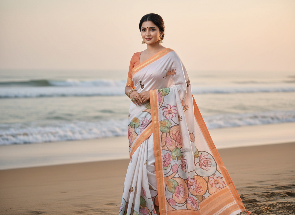 White Khadhi Cotton_ Saree