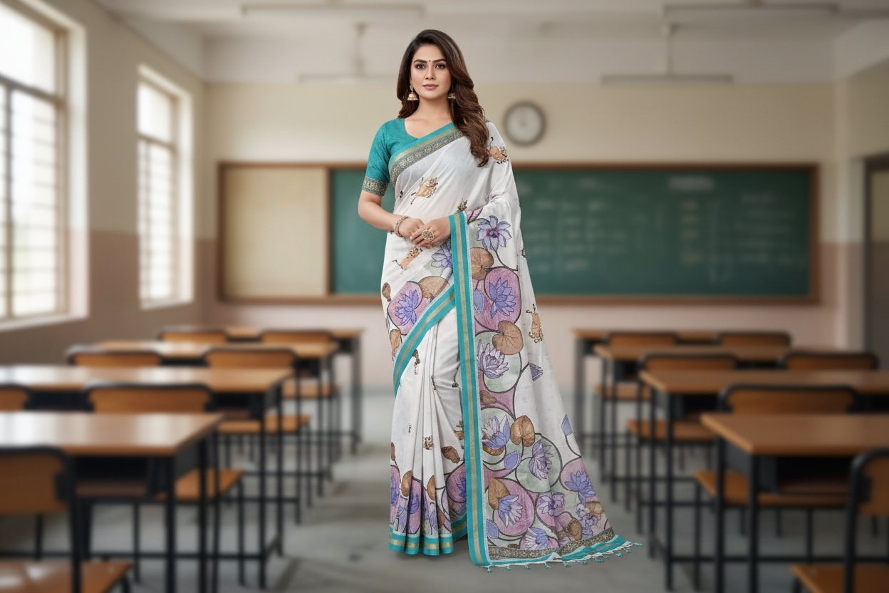 White Khadhi Cotton_ Saree