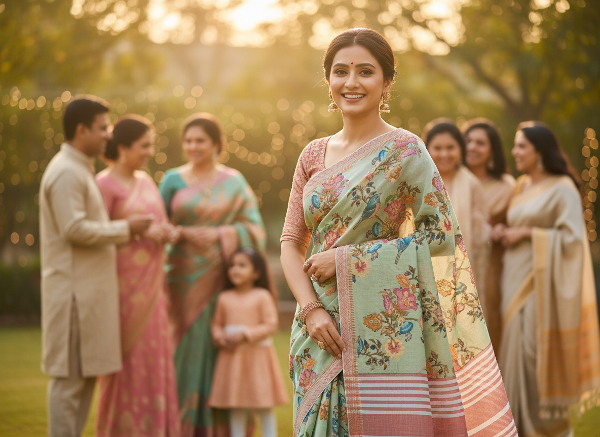 Sea Spray Green khadhi Cotton_ Saree 