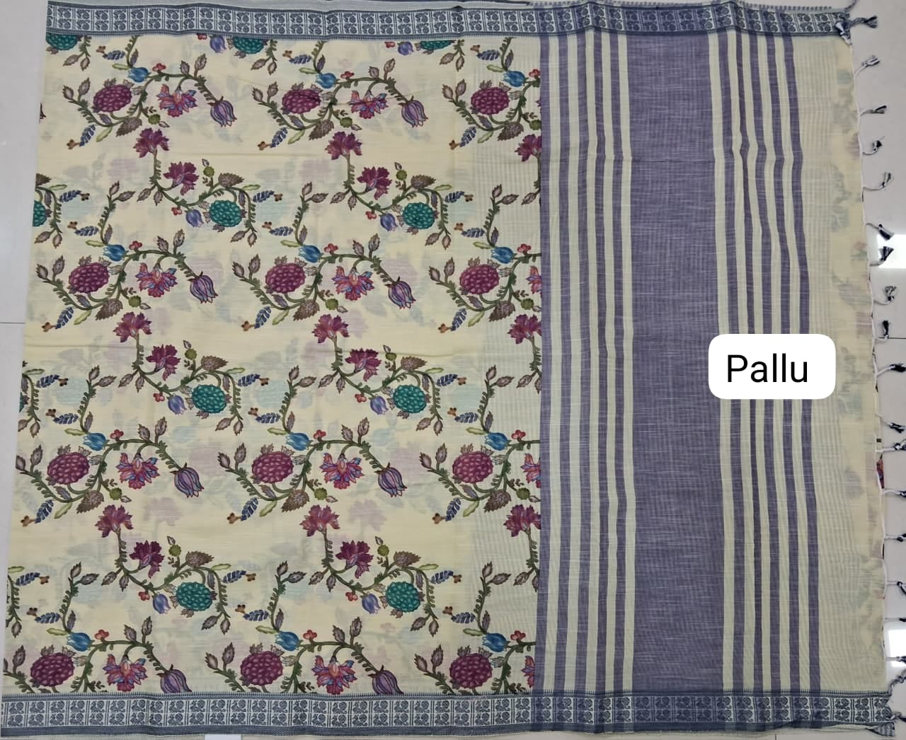 Pista Green Khadhi Cotton Saree Pallu