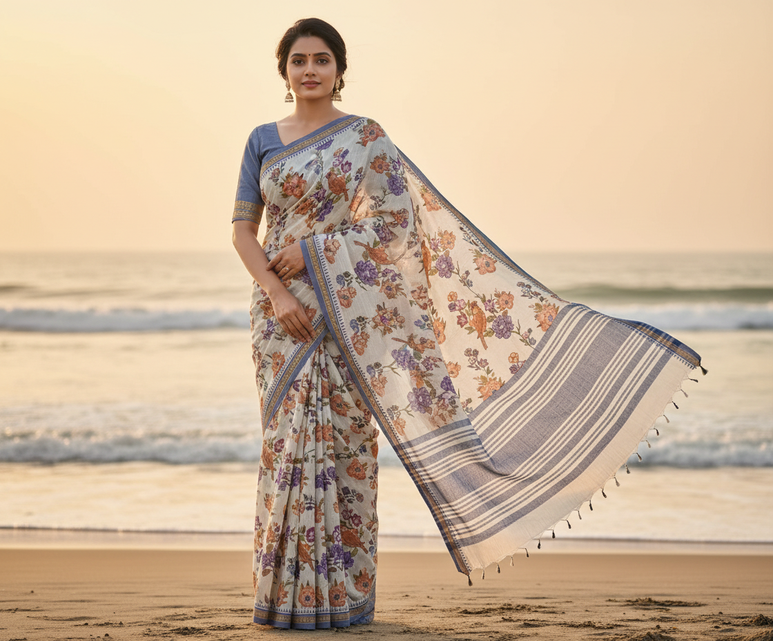 Light Pista green Khadhi Cotton_Saree 