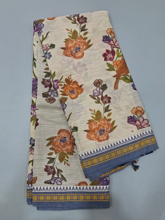 Light Pista green Khadhi Cotton Saree