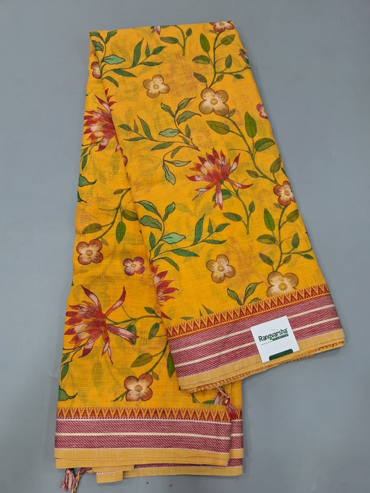 Yellow Khadhi Cotton Saree