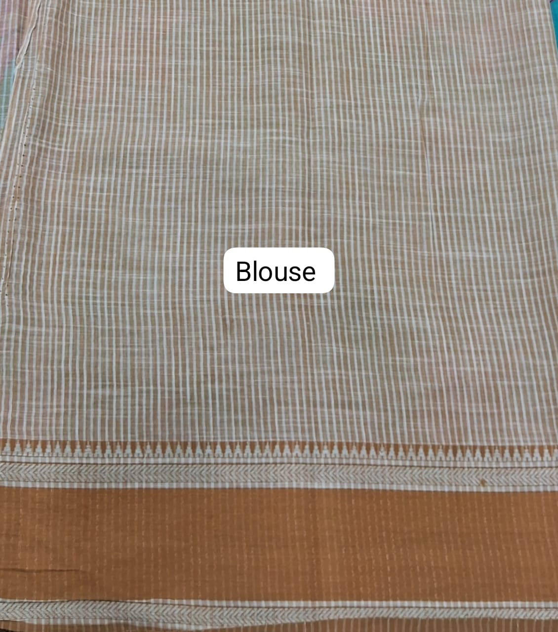 Sky Blue Khadhi Cotton Saree Blouse