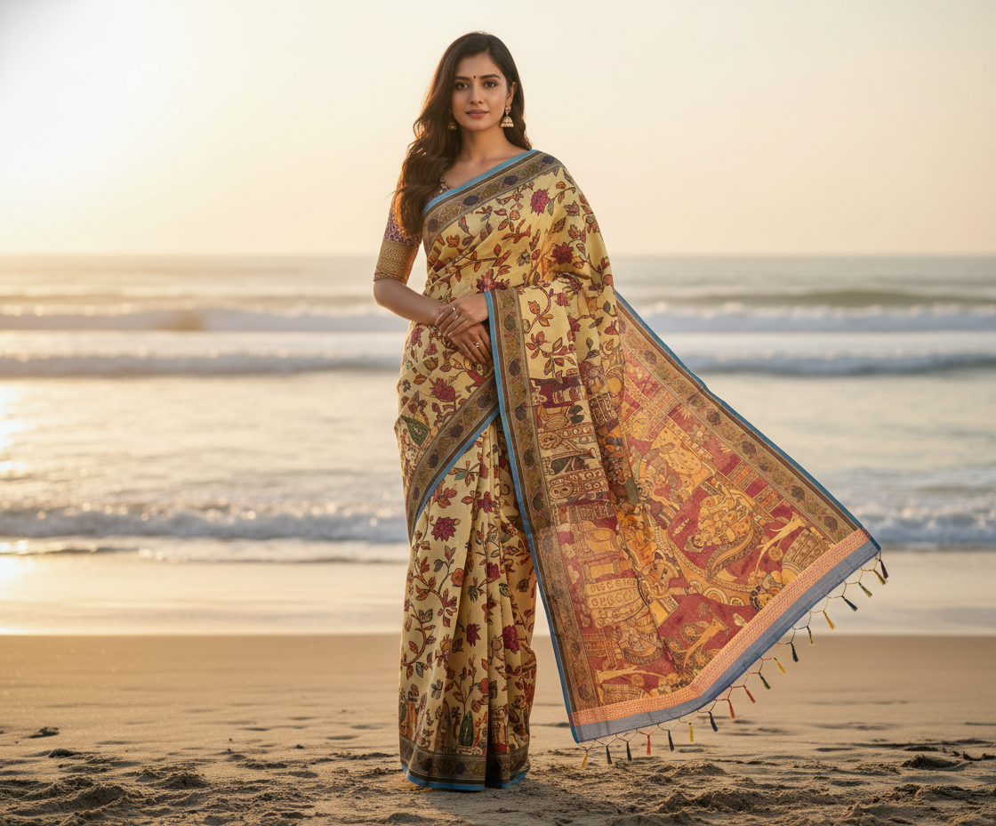 Yellow Khadhi Cotton_ Saree 