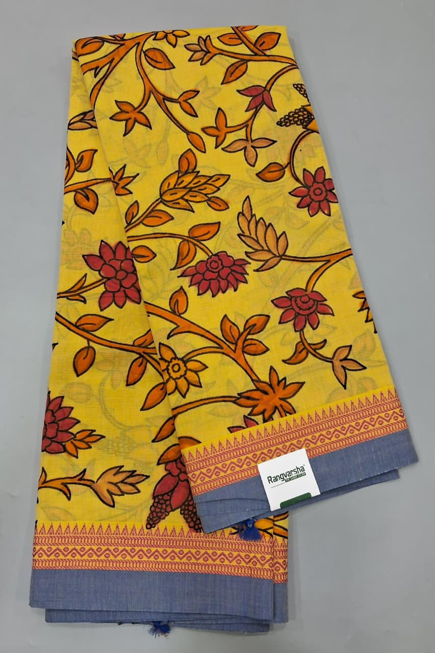 Yellow Khadhi Cotton Saree 