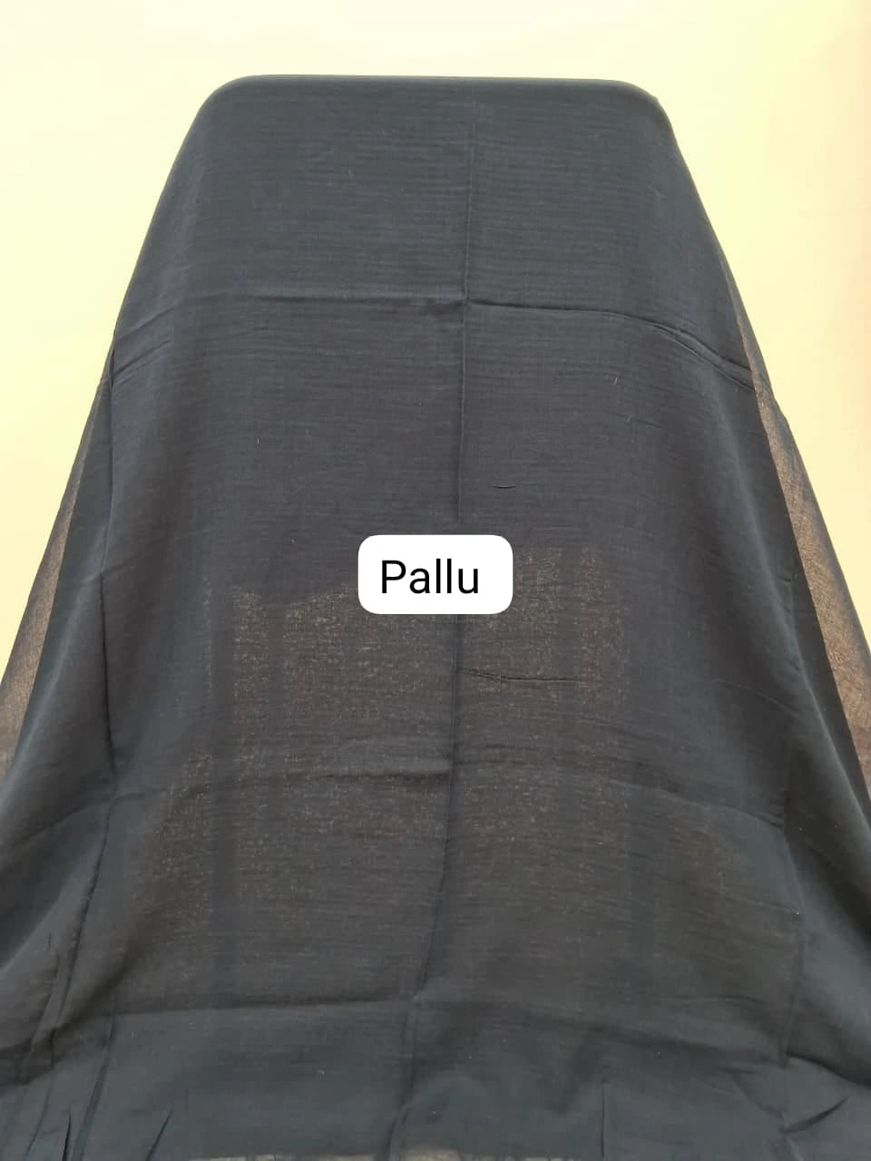 Black khadhi mulmul cotton Saree Pallu
