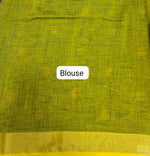 Elegant Green Khadhi Cotton Saree blouse