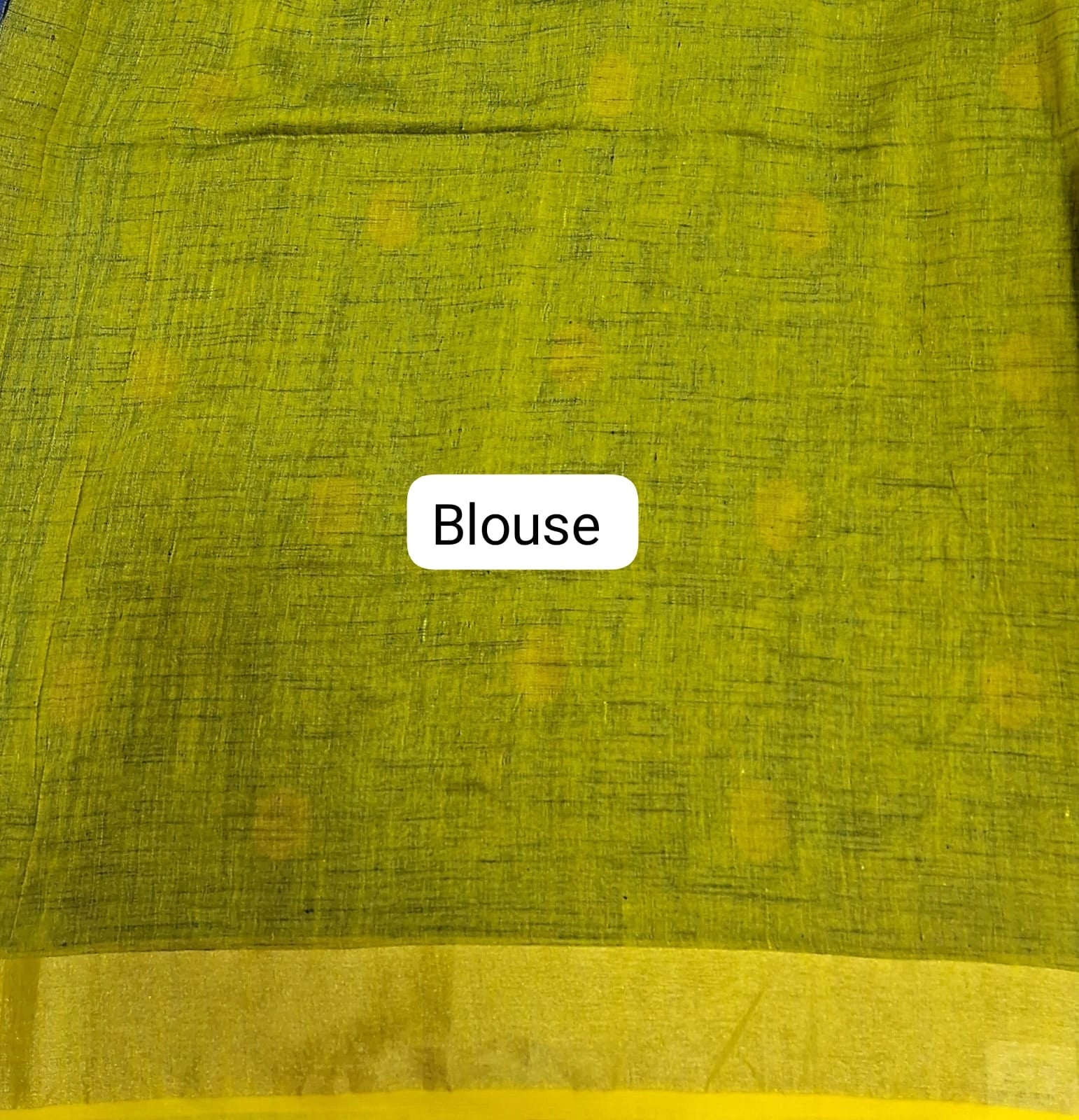 Elegant Green Khadhi Cotton Saree blouse