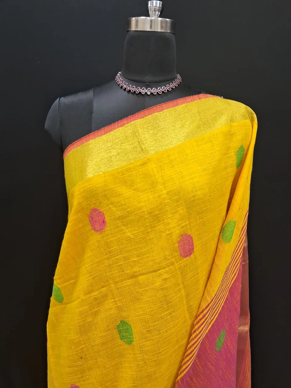 Elegant Mango Yellow Khadhi Cotton Saree 