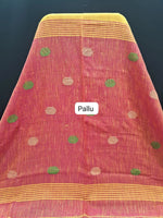 Elegant Mango Yellow Khadhi Cotton Saree pallu