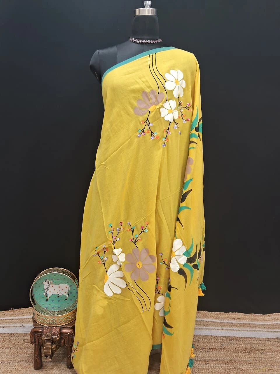 Light Yellow Khadhi Cotton Saree
