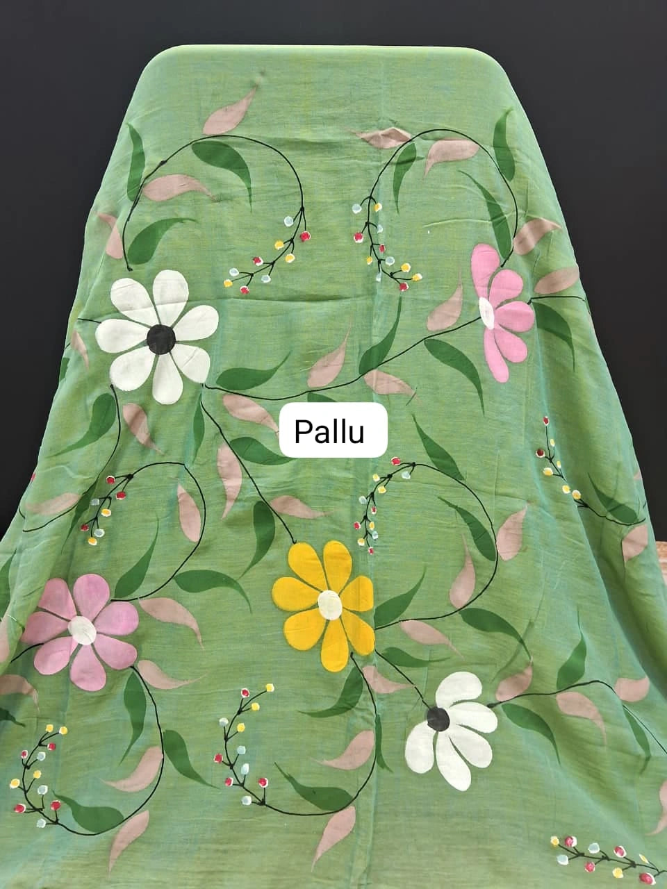 Marine Blue Khadhi Cotton Saree pallu