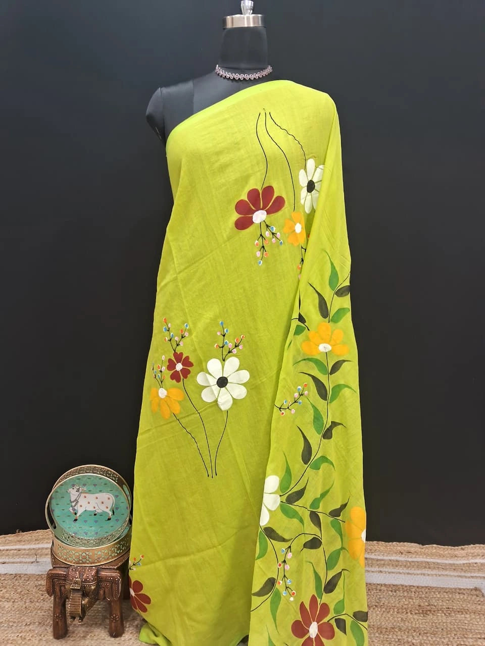 Lemon Yellow Khadhi Cotton Saree