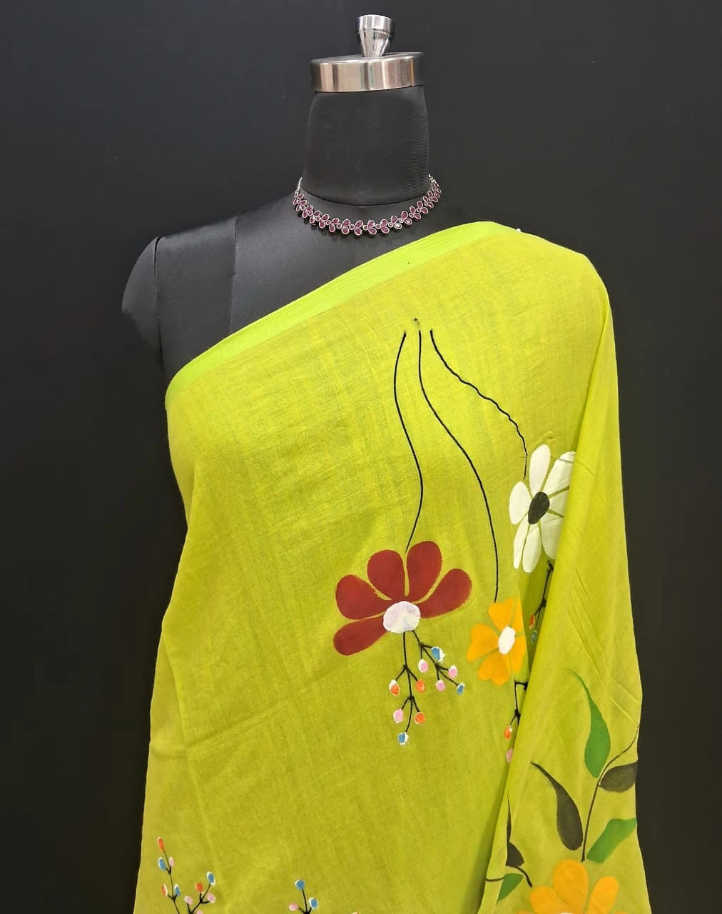 Lemon Yellow Khadhi Cotton Saree 