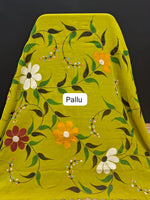 Lemon Yellow Khadhi Cotton Saree pallu