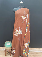 Chocolate Brown Khadhi Cotton Saree 