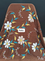 Chocolate Brown Khadhi Cotton Saree  pallu
