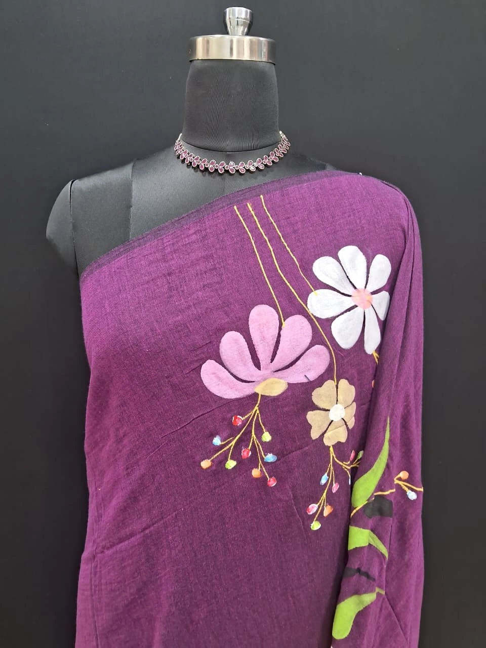 Purple Khadhi Cotton Saree 