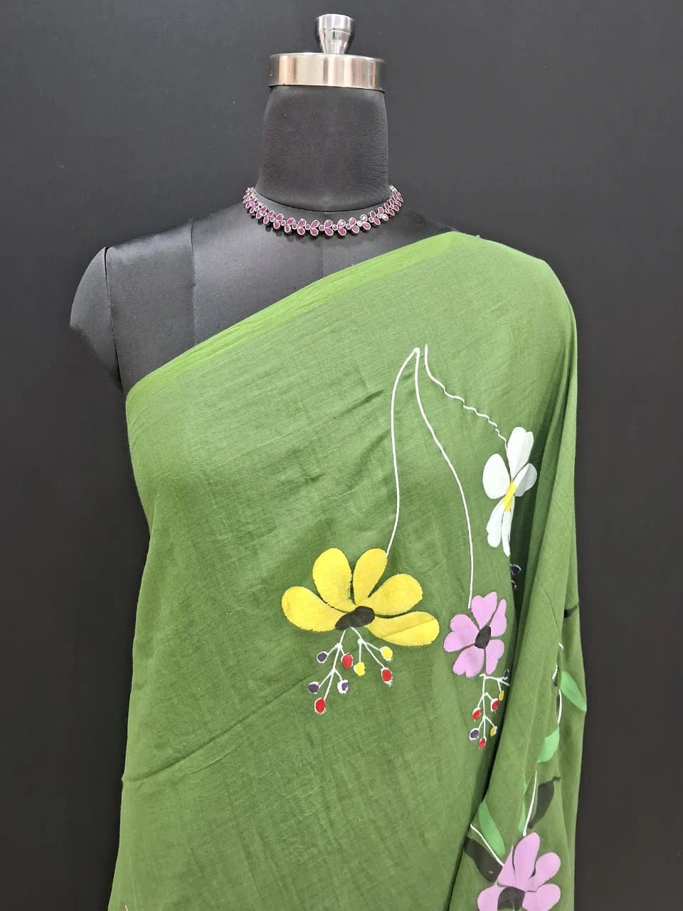 Green Khadhi Cotton Saree 