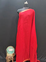Fire Red Khadhi Cotton Saree 