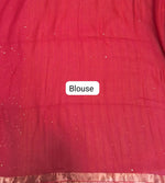 Fire Red Khadhi Cotton Saree blouse