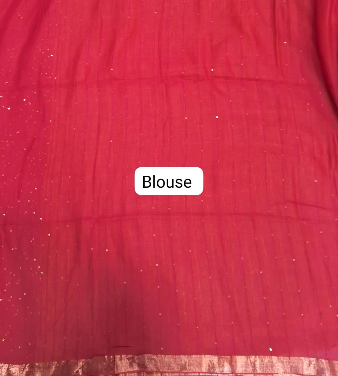 Fire Red Khadhi Cotton Saree blouse