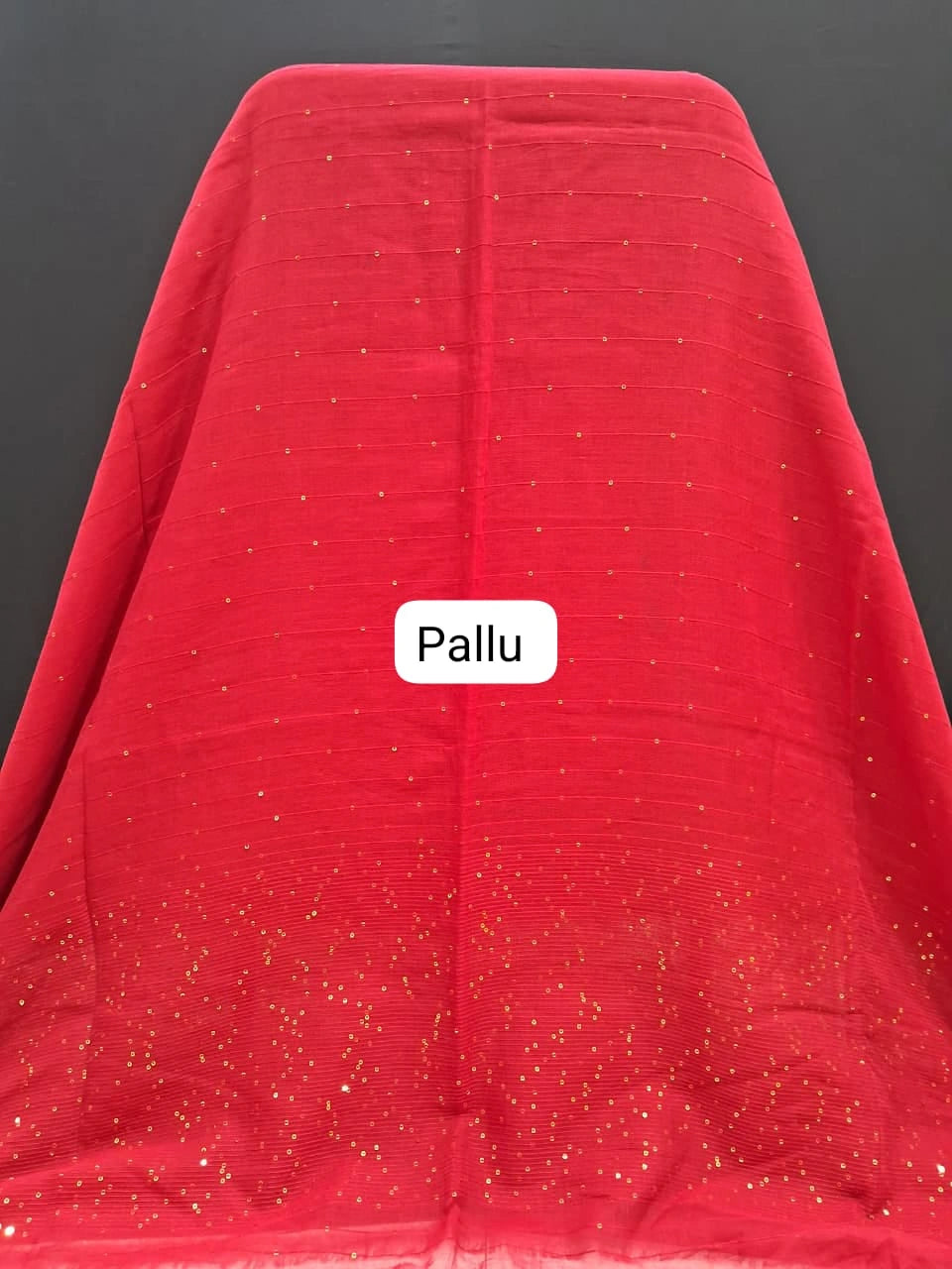 Fire Red Khadhi Cotton Saree pallu