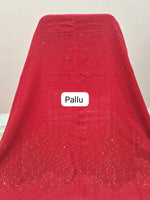 Fire Red Khadhi Cotton Saree Pallu