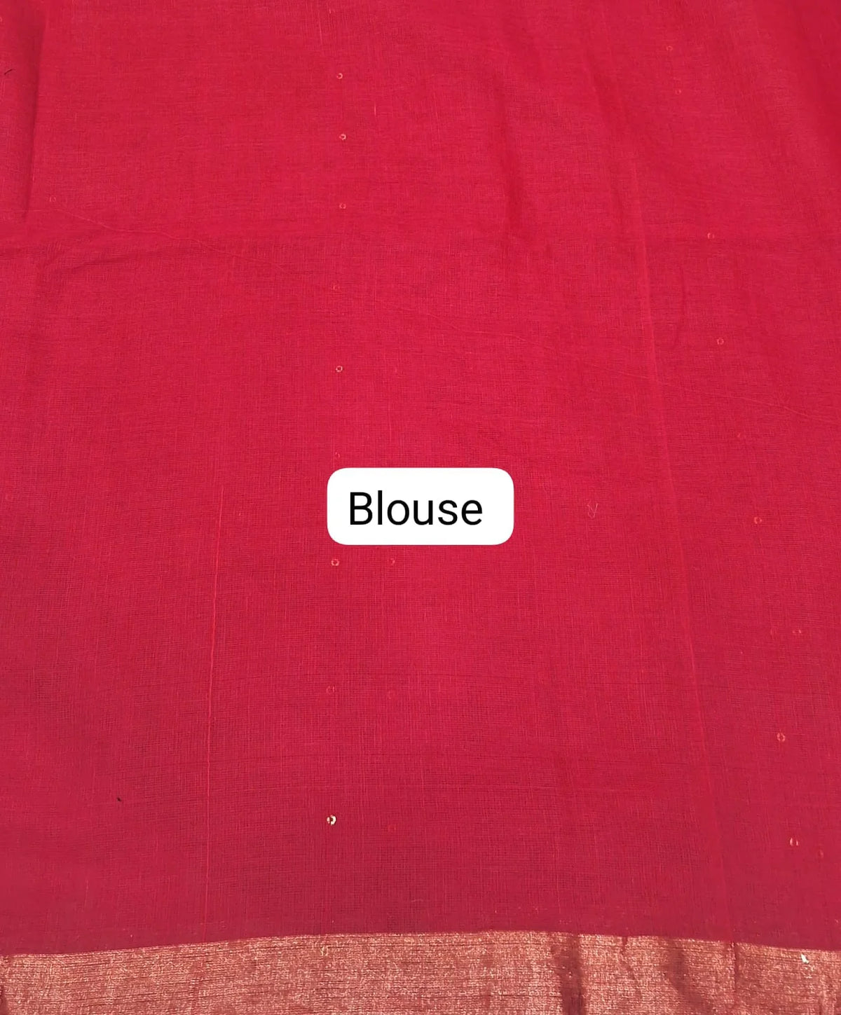 Fire Red Khadhi Cotton Saree blouse