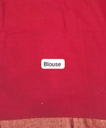 Fire Red Khadhi Cotton Saree blouse