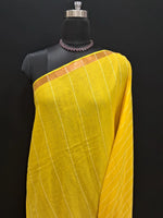 Lemon Yellow Khadhi Cotton Saree 1