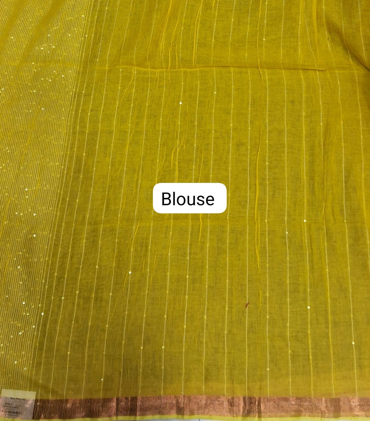 Lemon Yellow Khadhi Cotton Saree blouse