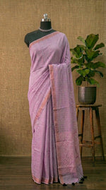Baby Pink Khadhi Cotton Saree